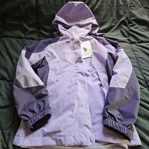 U.S. Polo Assn. Kids Lavender and Dark Purple Raincoat